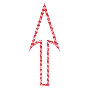 Kumaş yukarı keskin ok simgesi dokulu