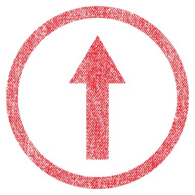 Yukarı yönlü ok kumaş dokulu simgesi