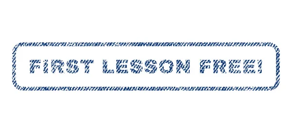 Première leçon Exclamation gratuite Timbre textile — Image vectorielle