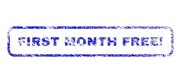 Eerste maand gratis uitroepteken Rubberstempel — Stockvector