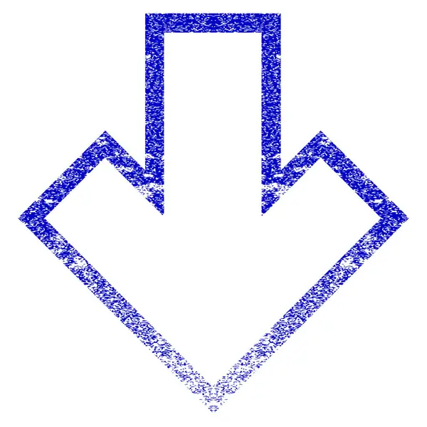 Pfeil nach unten Grunge texturiertes Symbol — Stockvektor