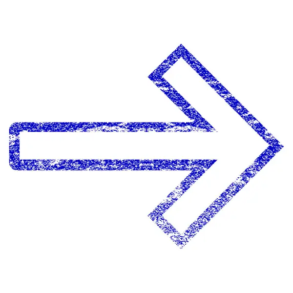 Pfeil rechts Grunge texturiertes Symbol — Stockvektor