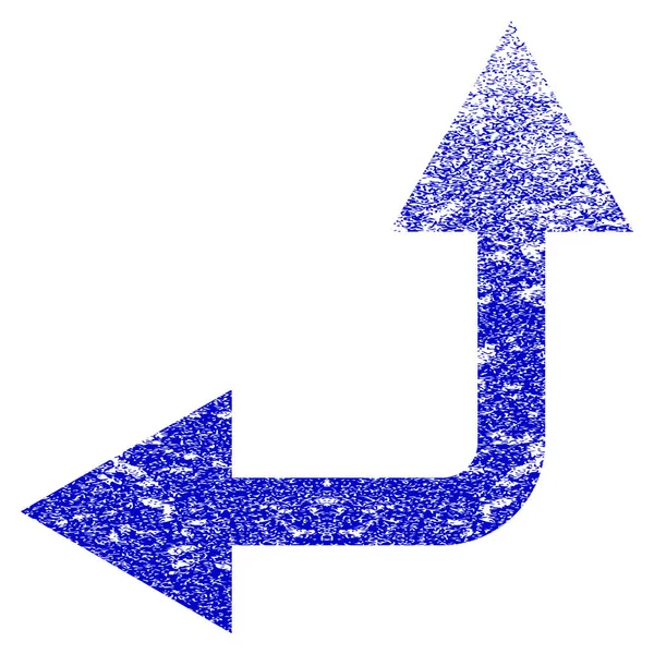 Flecha de bifurcación izquierda hasta Grunge icono texturizado — Archivo Imágenes Vectoriales