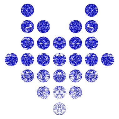 Noktalı ok aşağı Grunge simgesi dokulu