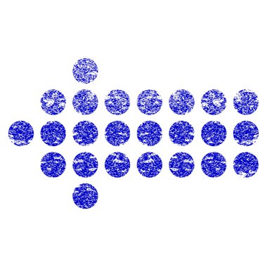 Noktalı ok sol Grunge simgesi dokulu