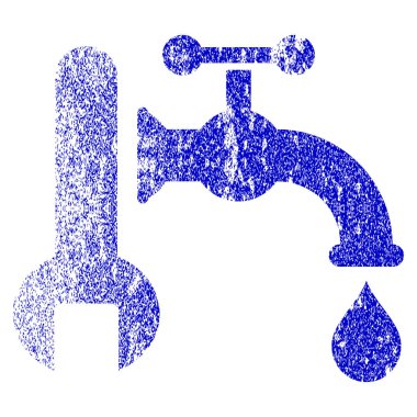 Sıhhi tesisat Grunge simgesi dokulu