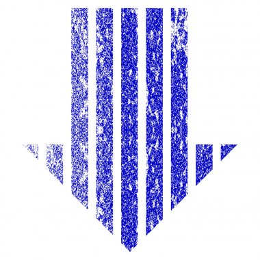 Grunge aşağı şerit ok simgesi dokulu