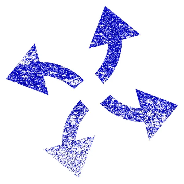 Icône texturée de Grunge de flèches centrifuges — Image vectorielle