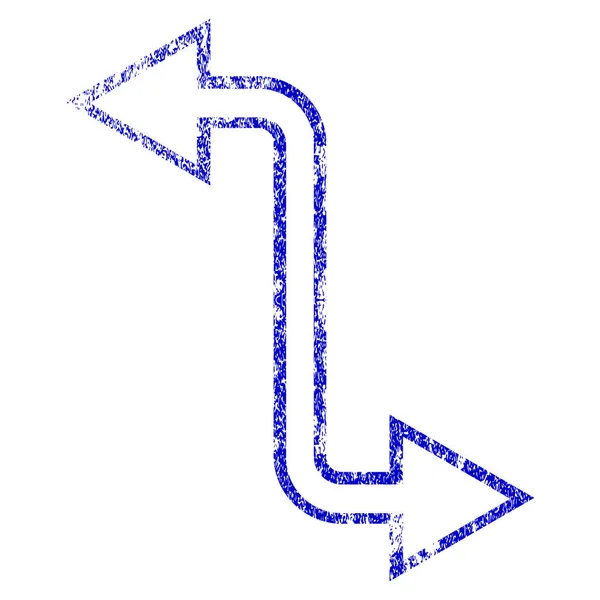 Curved Exchange Arrow Grunge Icône texturée — Image vectorielle