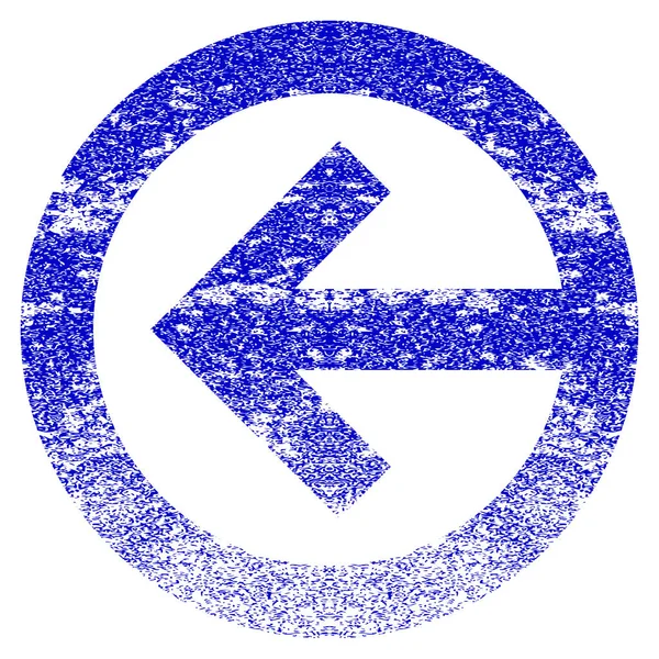 Richting links Grunge getextureerde pictogram — Stockvector