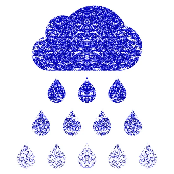 Icône texturée grunge nuage de pluie — Image vectorielle