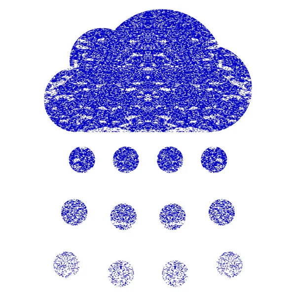 Icona strutturata grunge nuvola di pioggia — Vettoriale Stock