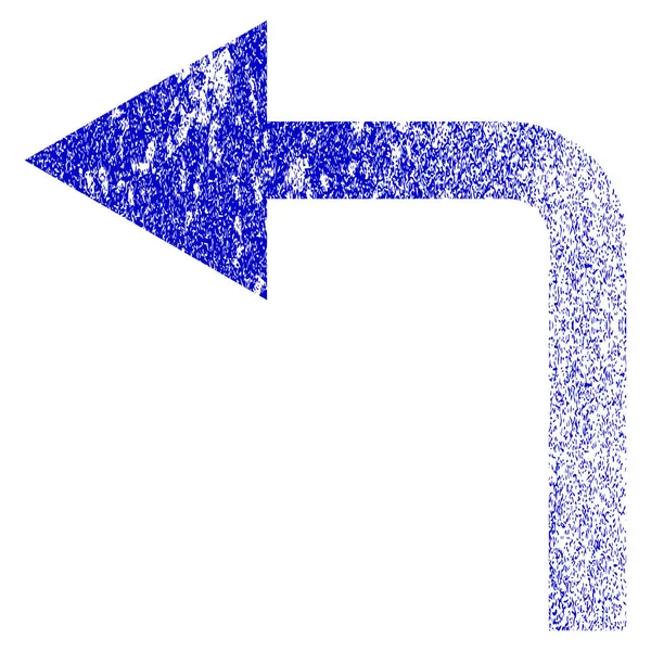Draai links Grunge getextureerde pictogram — Stockvector