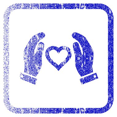 Çerçeveli aşk eller simgesini dokulu