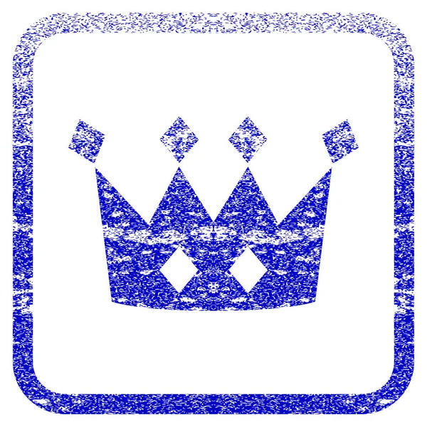 Crown Framed Textured Icon — Stock Vector