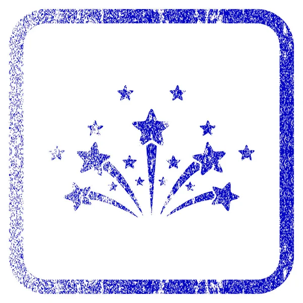Estrella fuegos artificiales enmarcados icono texturizado — Vector de stock