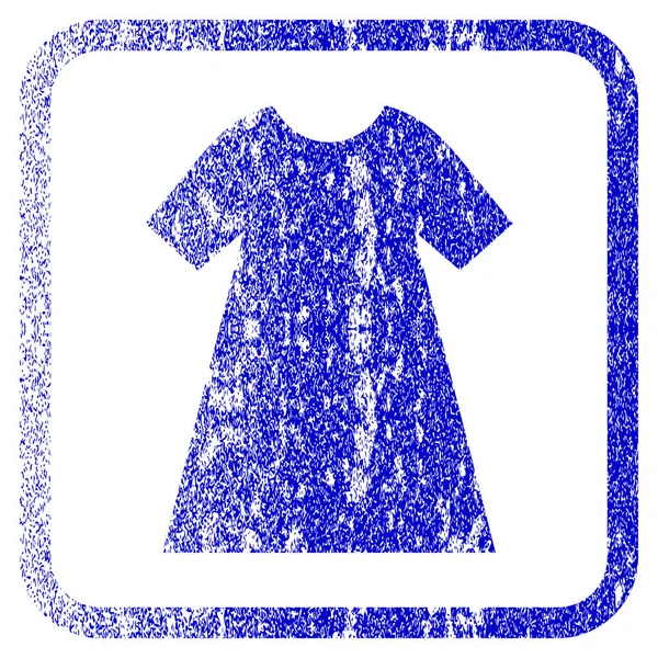 Woman Dress Framed Textured Icon — Stock Vector