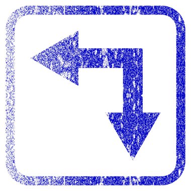 Sol aşağı çerçeveli çatallanma ok simgesi dokulu