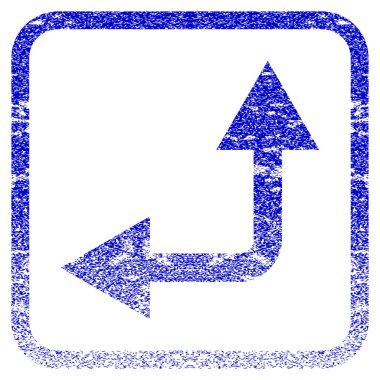 Sol kadar çerçeveli çatallanma ok simgesi dokulu