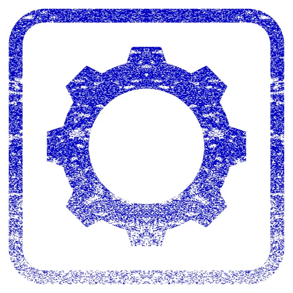 Icône texturée encadrée par engrenage — Image vectorielle