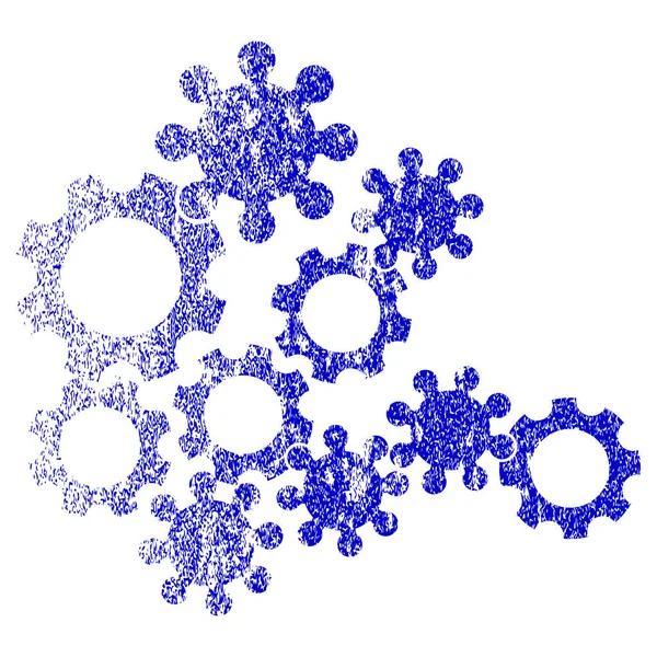 Mechanica Gears getextureerde pictogram — Stockvector