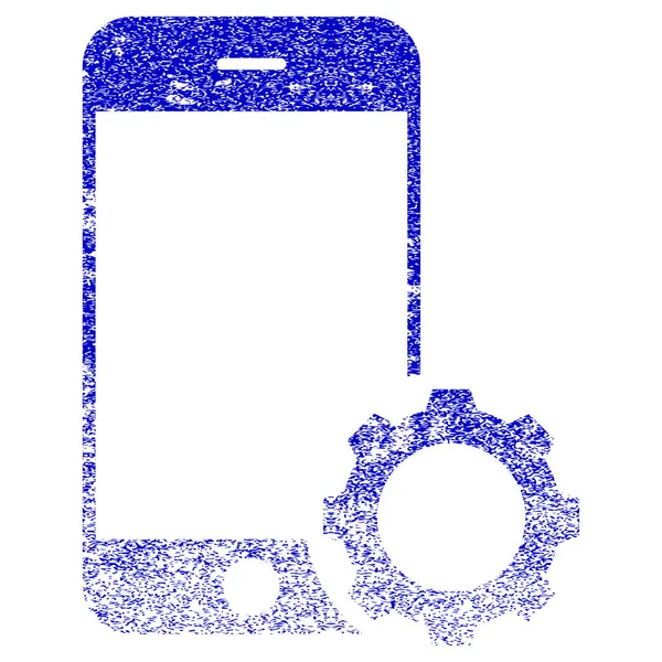 Smartphone-Setup Gear texturiertes Symbol — Stockvektor