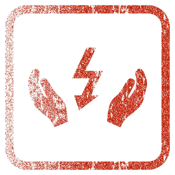 Mãos de manutenção de energia elétrica emoldurado ícone texturizado —  Vetores de Stock