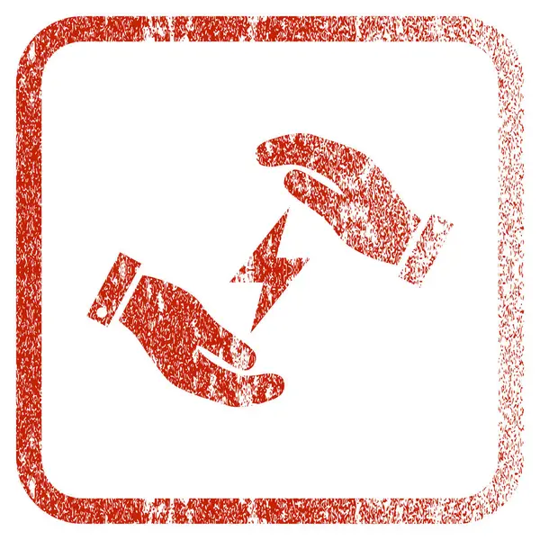 Energii elektrycznej Pielęgnacja rąk oprawione teksturowanej ikona — Wektor stockowy