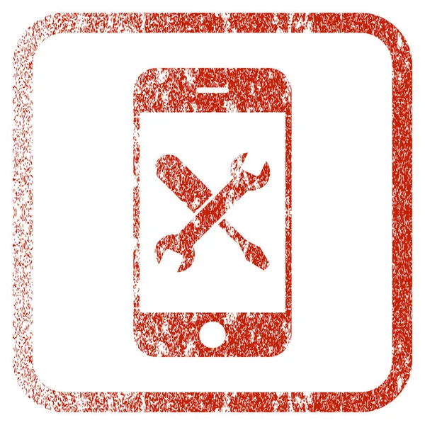 Outillage Smartphone Icône texturée encadrée — Image vectorielle