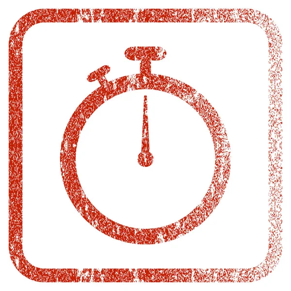 Stopwatch Framed Textured Icon — Stock Vector