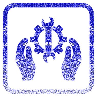 Çerçeveli tamir servisi simgesini dokulu