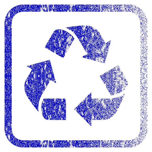 Recycle Framed Textured Icon — Stock Vector