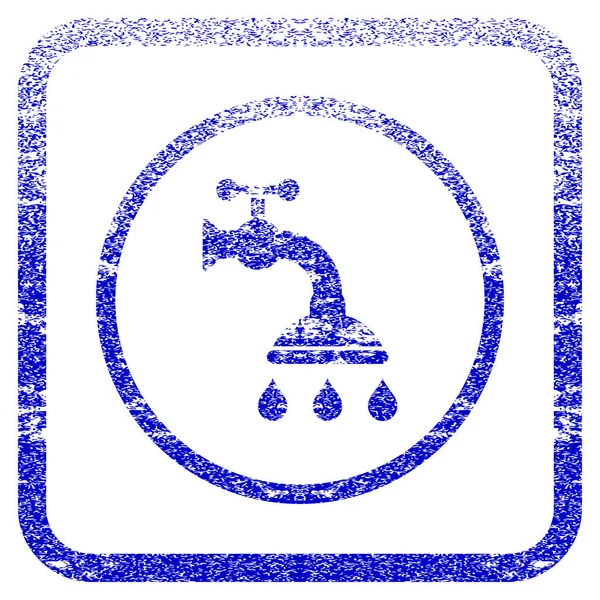 Shower Tap Framed Textured Icon — Stock Vector