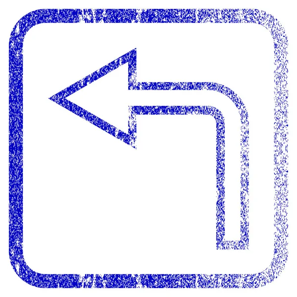 Vire à esquerda emoldurado ícone texturizado — Vetor de Stock