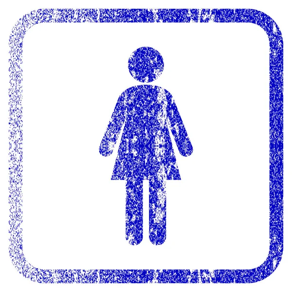 Mulher emoldurado ícone texturizado — Vetor de Stock