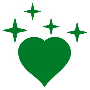 Aşk kalp vektör simgesi ışıltı