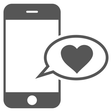 Smartphone aşk ileti vektör simgesi
