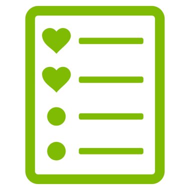 Aşk listesi sayfa vektör simgesi