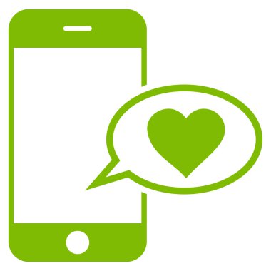 Smartphone aşk ileti vektör simgesi