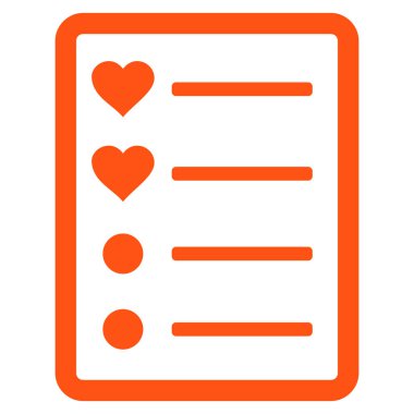 Aşk listesi sayfa vektör simgesi