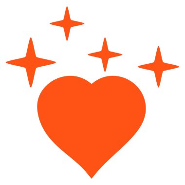 Aşk kalp vektör simgesi ışıltı