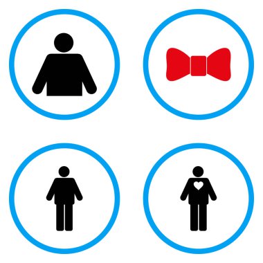 Beyefendi yuvarlak vektör simgeler