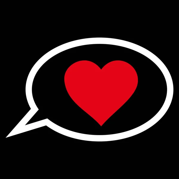 Ícone de vetor de balão de mensagem de amor —  Vetores de Stock
