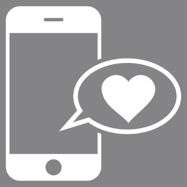 Smartphone aşk ileti vektör simgesi
