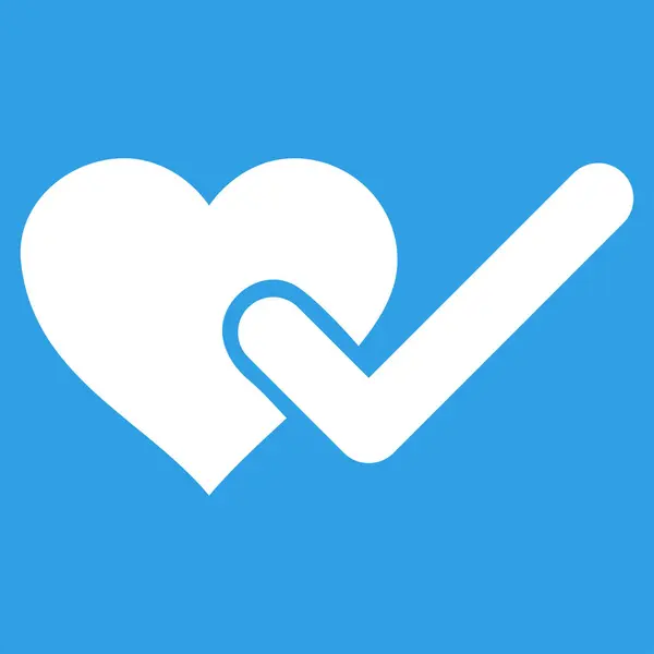 Vector de corazón de amor comprobado icono — Vector de stock