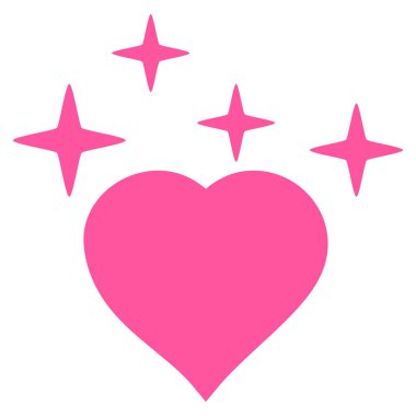 Aşk kalp vektör simgesi ışıltı