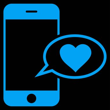 Smartphone aşk ileti vektör simgesi