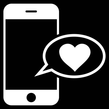 Smartphone aşk ileti vektör simgesi