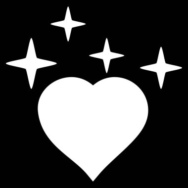 Aşk kalp vektör simgesi ışıltı