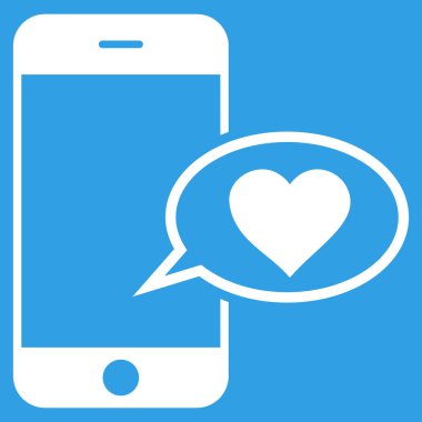 Smartphone aşk ileti vektör simgesi